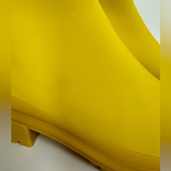 NWOT Rag & Bone Shiloh rubber-trimmed rain boot yellow ankle boots combat - Picture 6 of 15